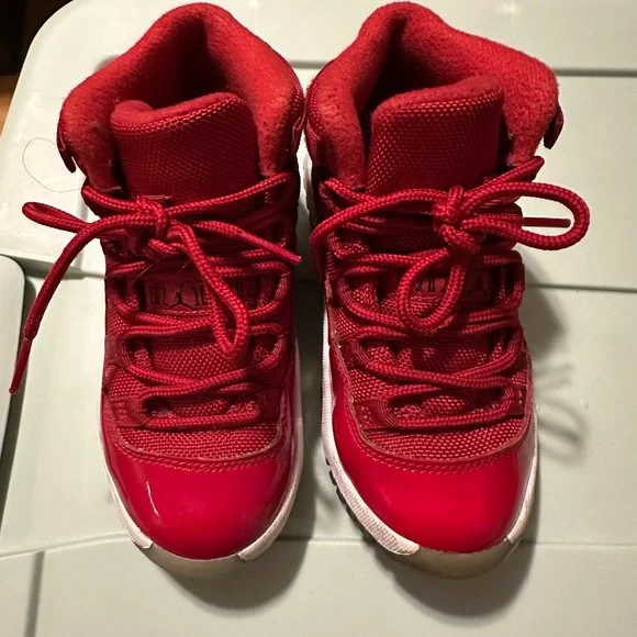 Jordan’s Retro 11 red sneakers